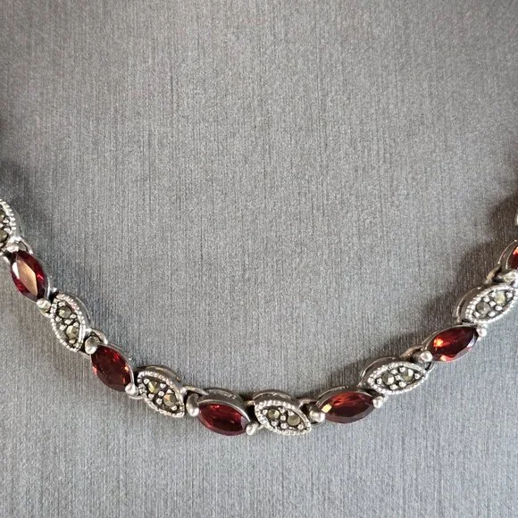 Womens Vintage Estate Sterling Silver Modernist Necklace 46.8g E7681